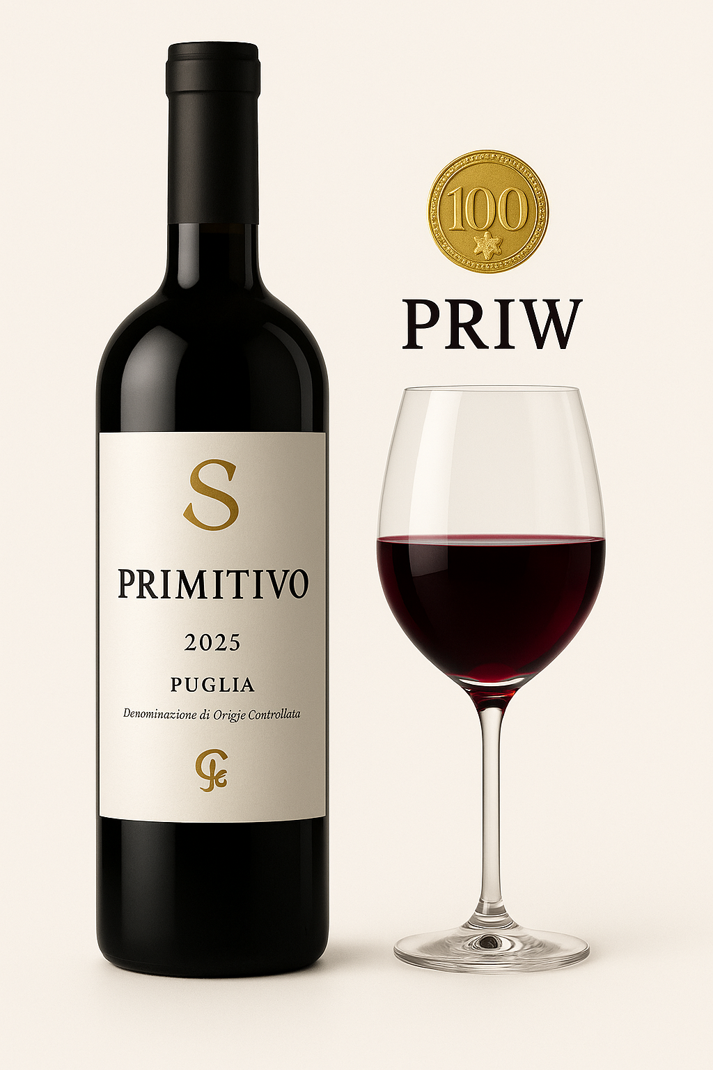 Primitivo Wine Bottle
